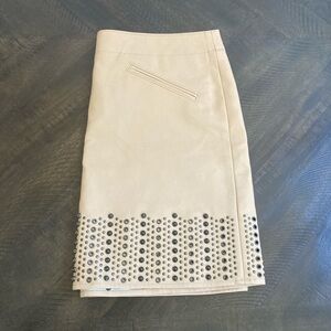 Coach Tan A-Line Skirt with Studded Hem